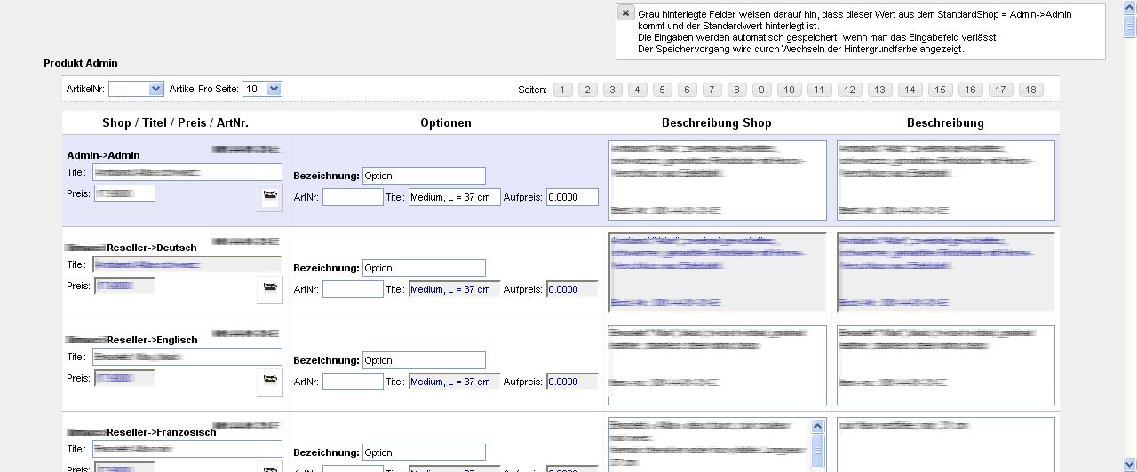 Magento:  Mutlistore - Produktverwaltung Hilfe Massenbearbeitung