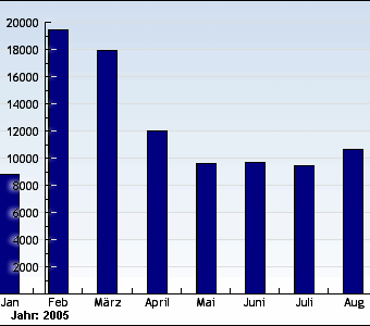 Webseitenstatistik aus dem Jahr 2005